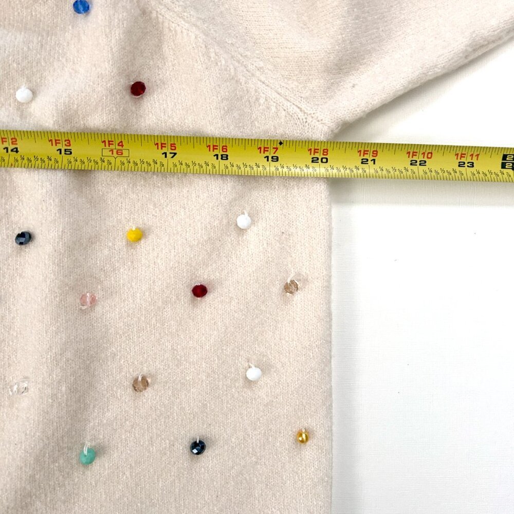 Springfield Knit Sweater Color Beaded Embellished Cottagecore Grandmacore Size S - Picture 3 of 7
